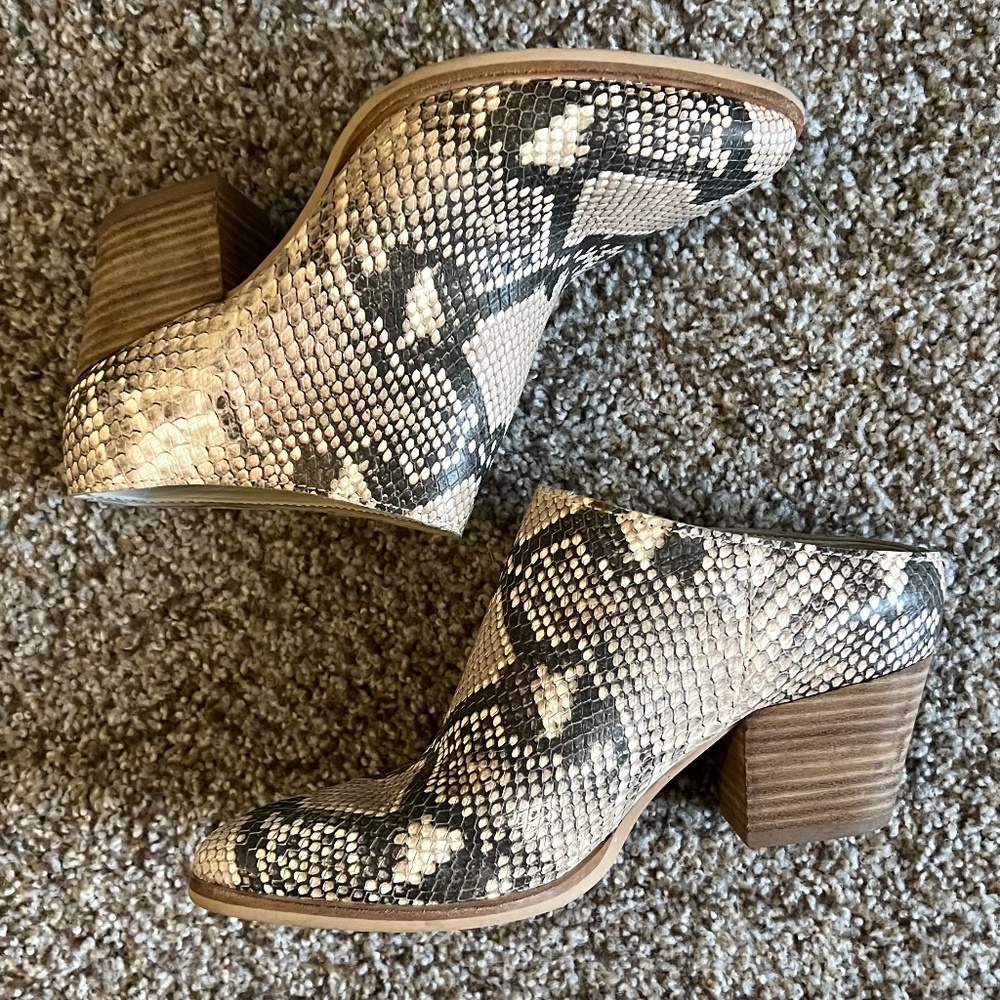 Dolce Vita Women's Roya Mule Snake Print Block Heel | Size 6